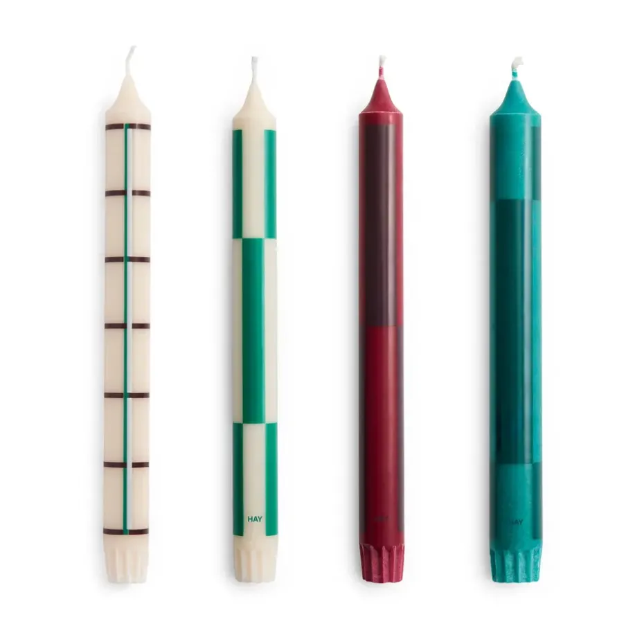 Velas Pattern 4-pack, Greens-burdeos