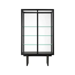 Vitrina Private, Vidrio, marrón-roble teñido de negro