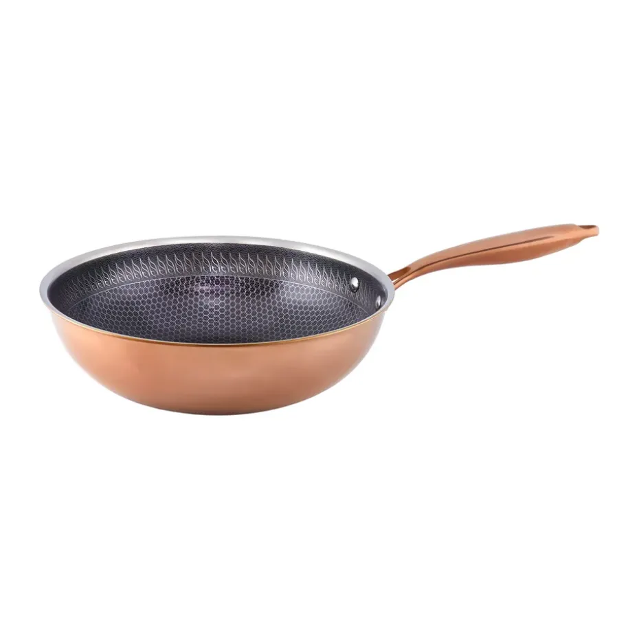 Wok con recubrimiento hybrid coating Hâws Santo Ø28 cm, Oro rosado