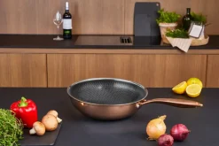 Wok con recubrimiento hybrid coating Hâws Santo Ø28 cm, Oro rosado