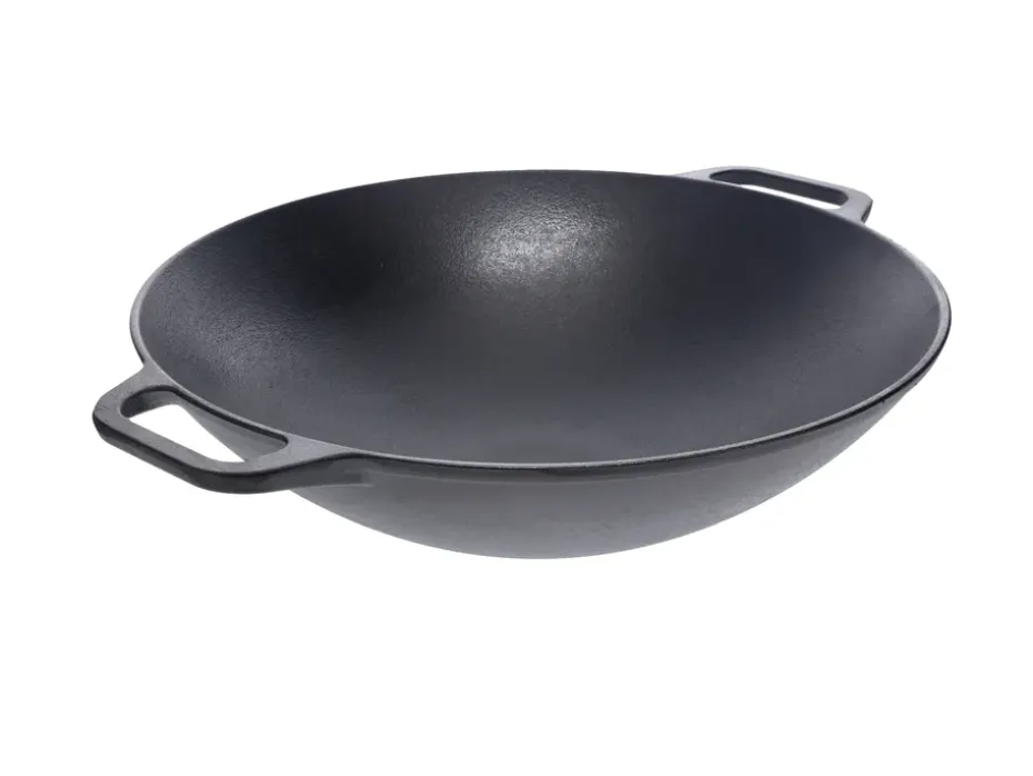 Wok de hierro fundido 36 cm, Negro
