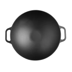 Wok de hierro fundido 36 cm, Negro