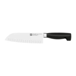 Zwilling Four star cuchillo santoku 18 cm, Negro-acero inoxidable