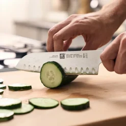 Zwilling Gourmet cuchillo santoku 18 cm, Negro-acero inoxidable