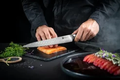 Zwilling Tanrei cuchillo fileteador 23 cm, Acero damasco-negro